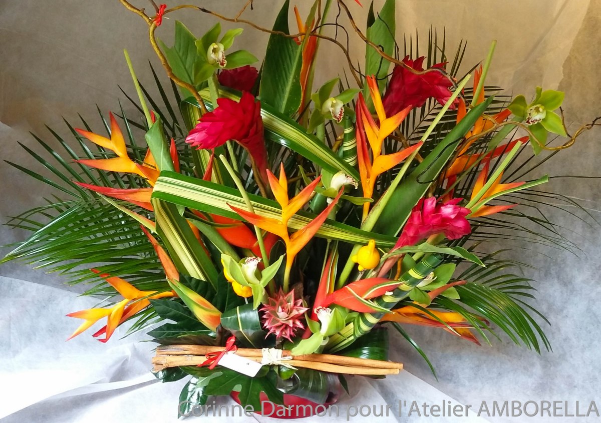 Bouquet de fleurs exotiques « AMBORELLA by Corinne